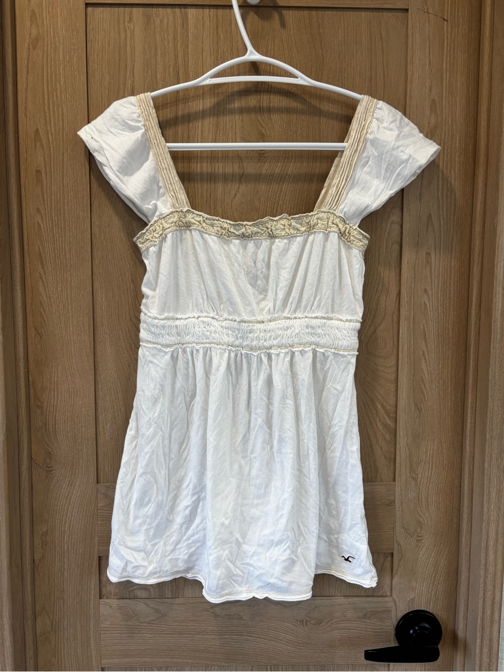 Y2K Hollister Babydoll Top Size M Cap Sleeve Fit Flare Bella 2016